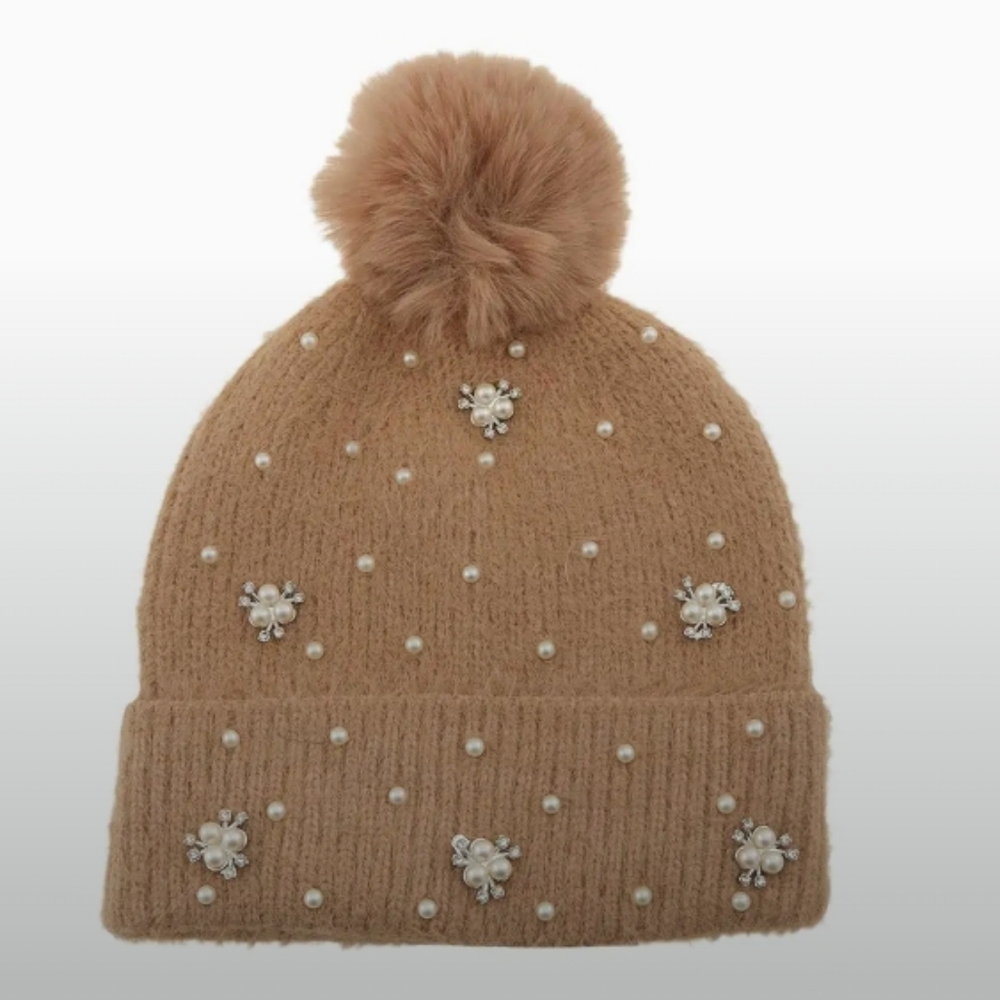Arvores- Pom Pom Beanie - (Camel 🤎)